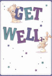 Overflowing with cheerful optimism, this get well card radiates the warmth of Feltham's close-knit community spirit. Two lovable characters-a chubby teddy bear and a playful puppy-spring from the page, each joyfully engaged in supporting the bold, colourful letters that spell out 'Get Well.' The vibrant indigo and soft teal of the text shine distinctly against a creamy white background, much like fresh-cut flowers brightening a room along Hounslow Road. Scattered stars in blues and purples add a sense of magical hope, their whimsical twinkle reminiscent of the lively evenings around Feltham town centre. The fur textures are illustrated with such delicacy that you can almost imagine the cozy comfort of a plush toy in your arms, their friendly faces beaming pure, gentle encouragement. Every aspect of the design echoes the heartfelt sincerity and care shared daily among Feltham neighbours, making this card more than just a message-it's an embrace of comfort, ideal for sending support and well wishes to anyone on the mend.